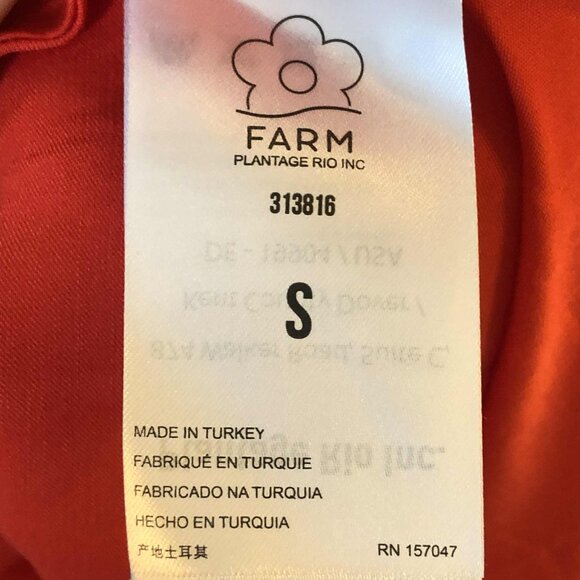 New FARM RIO Red Satin Boho Maxi Dress Beaded Tassels Cutout Waist S MSRP $265 - Picture 13 of 14